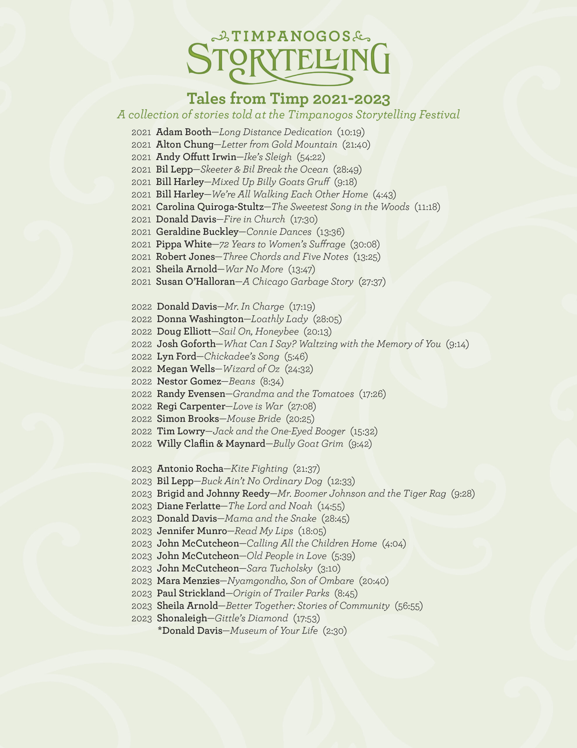 *2021-2023 Track List